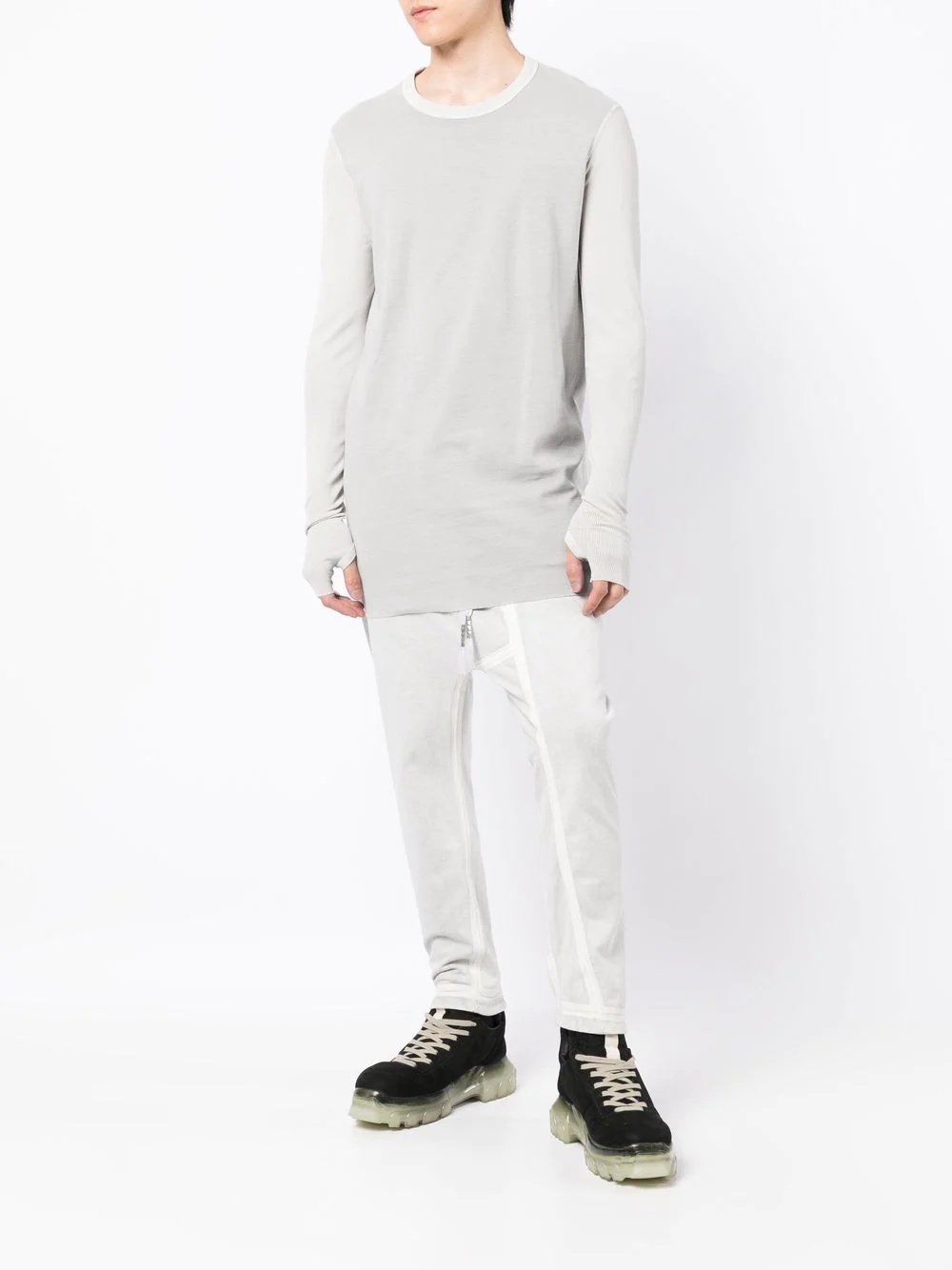 cotton round-neck long-sleeve T-shirt - 2