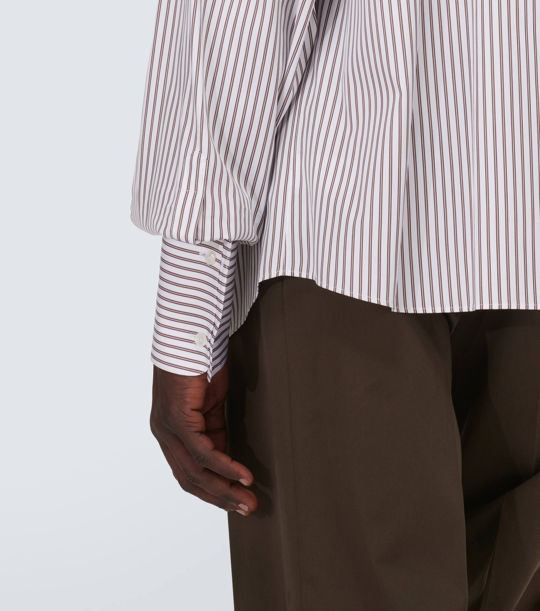 Striped cotton poplin shirt - 6