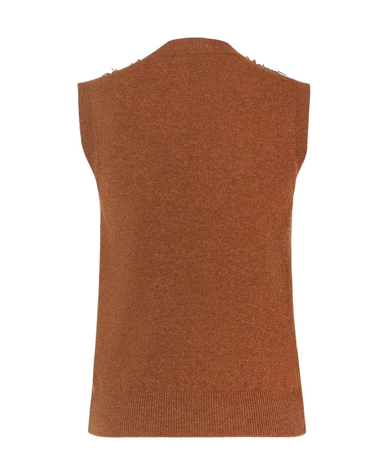 Sleeveless Wool And Cashmere Sweater - 2