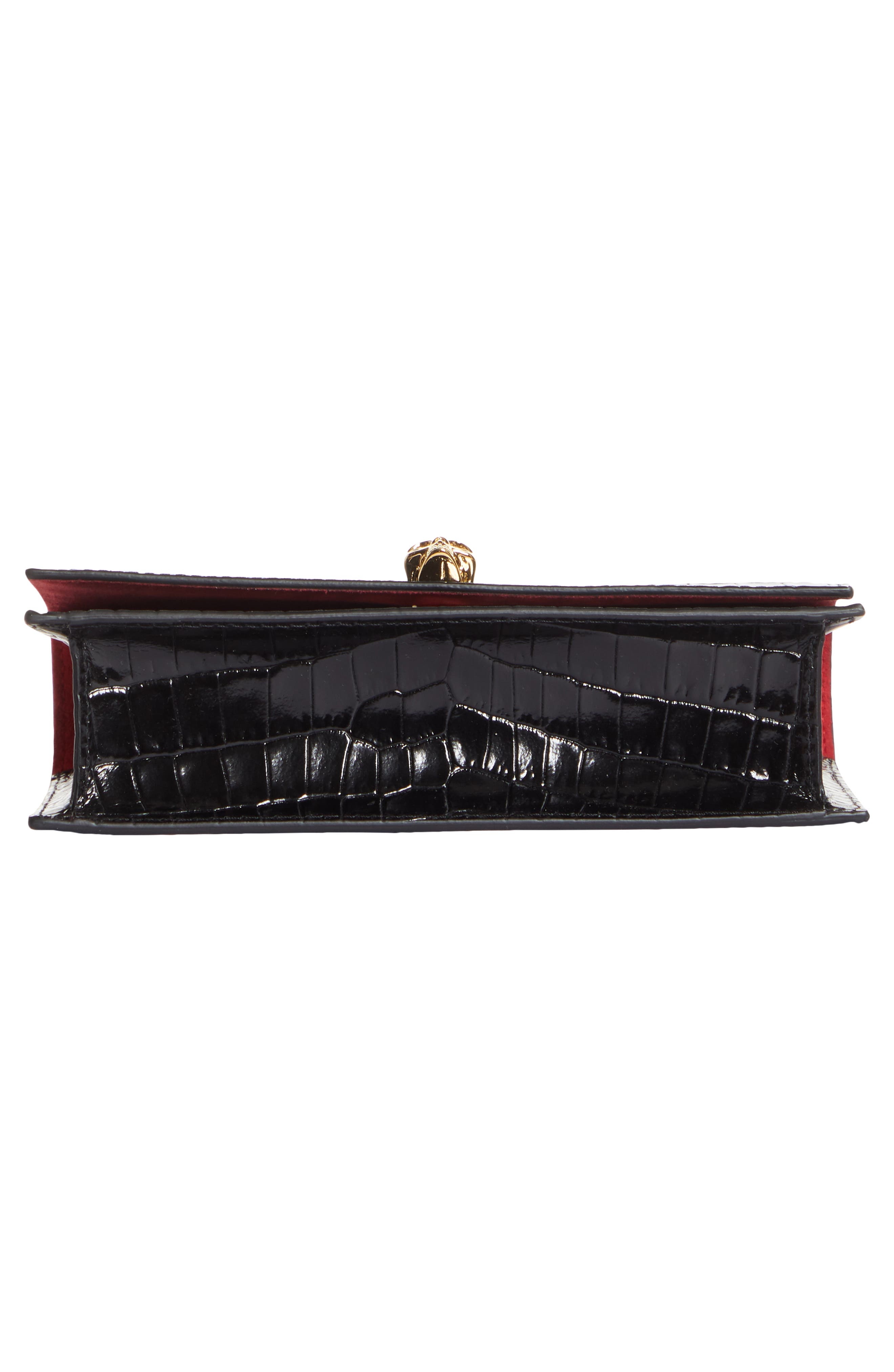 Mini Skull Croc Embossed Leather Bag - 7