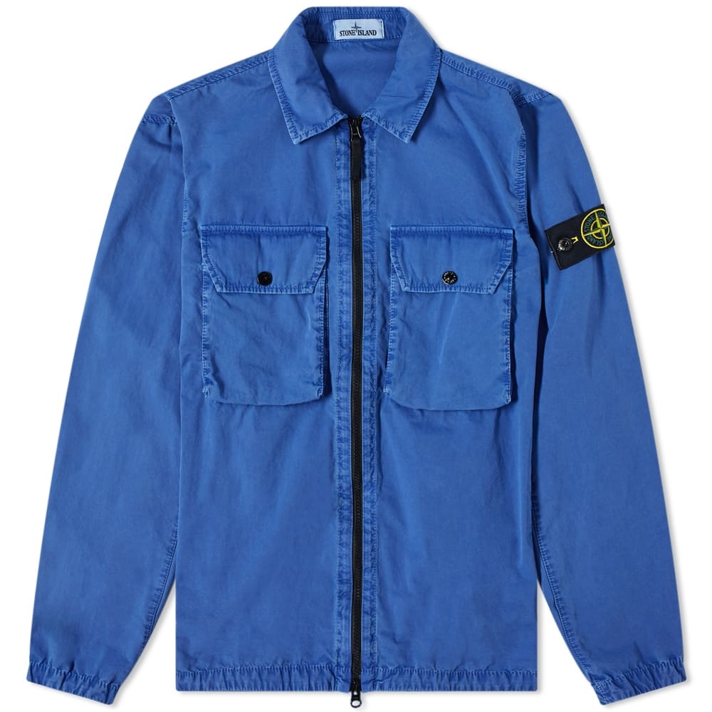 Stone Island 2 Pocket Brushed Cotton Shirt Jacket - 1