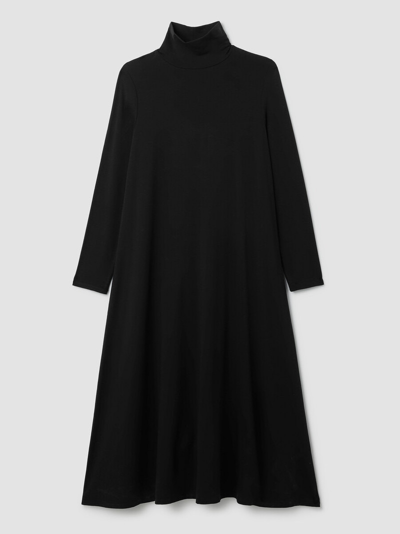 Stretch Jersey Knit Turtleneck Dress 1