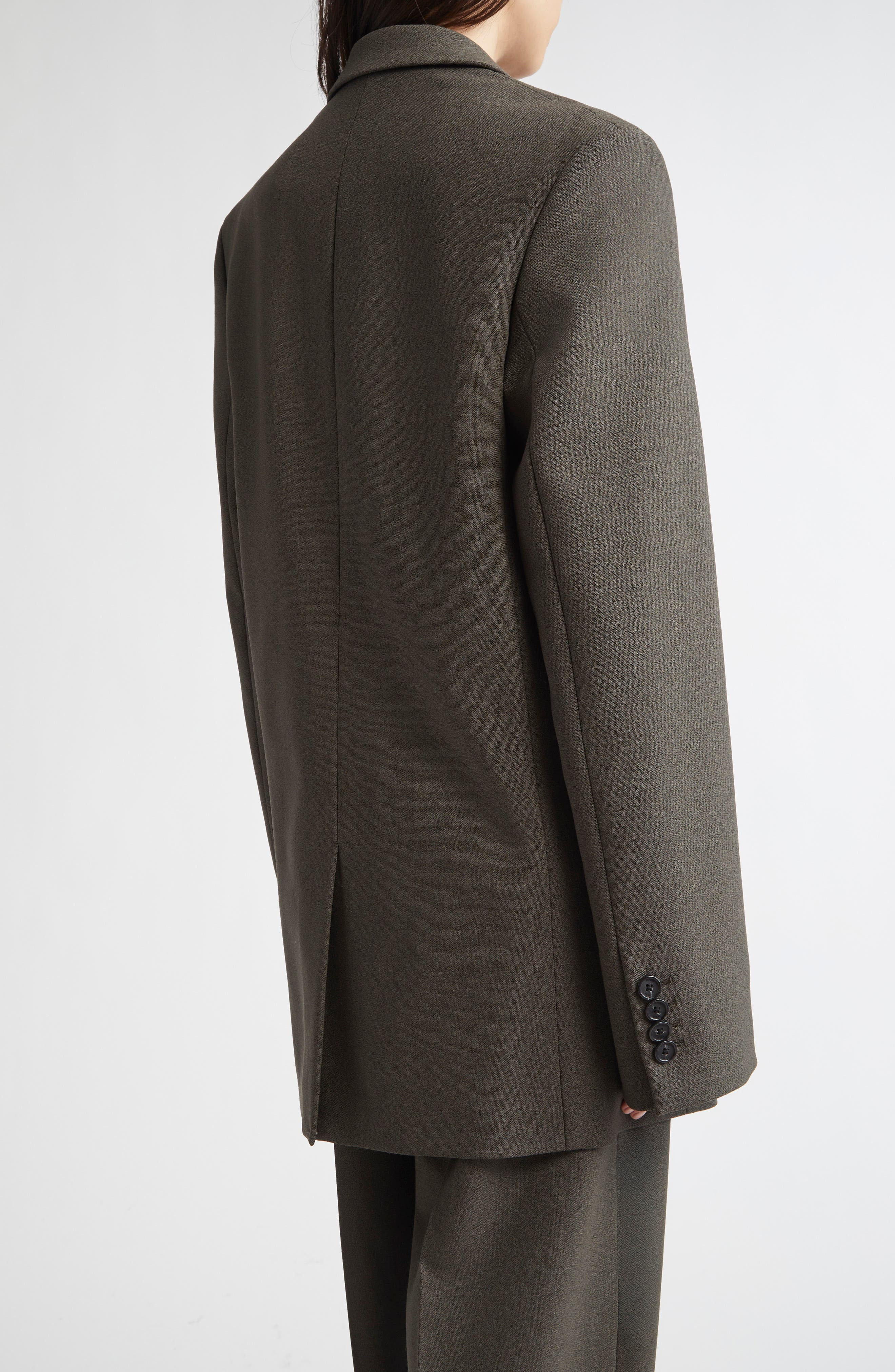 TOTEME Shield Wool Blend Blazer in Forest at Nordstrom - 3