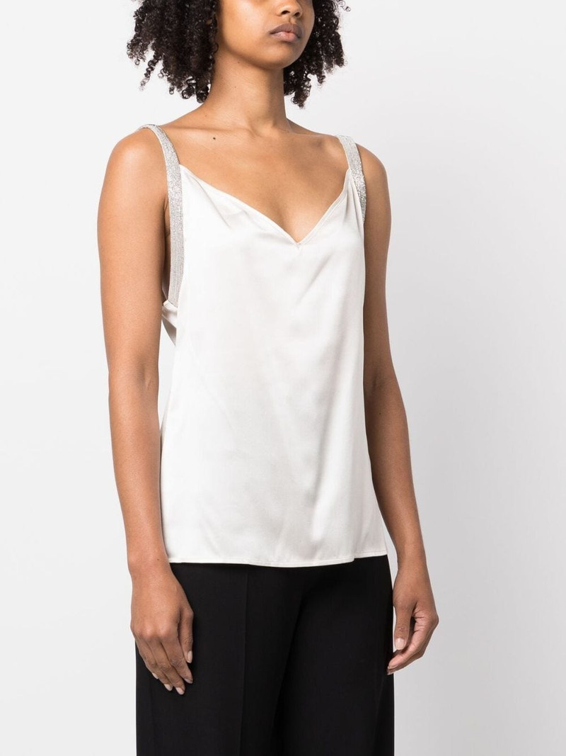 V-neck satin-finish top 3