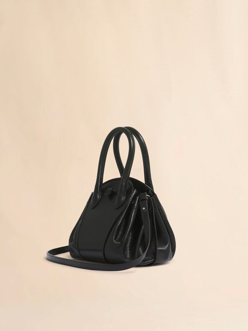 BLACK LEATHER TULIPEA SMALL HANDBAG - 3