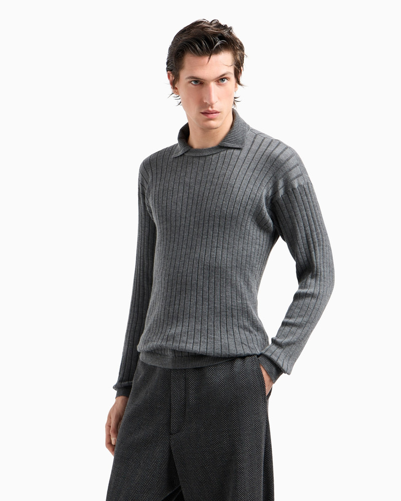 GIORGIO ARMANI RIBBED CASHMERE AND SILK JUMPER outlook