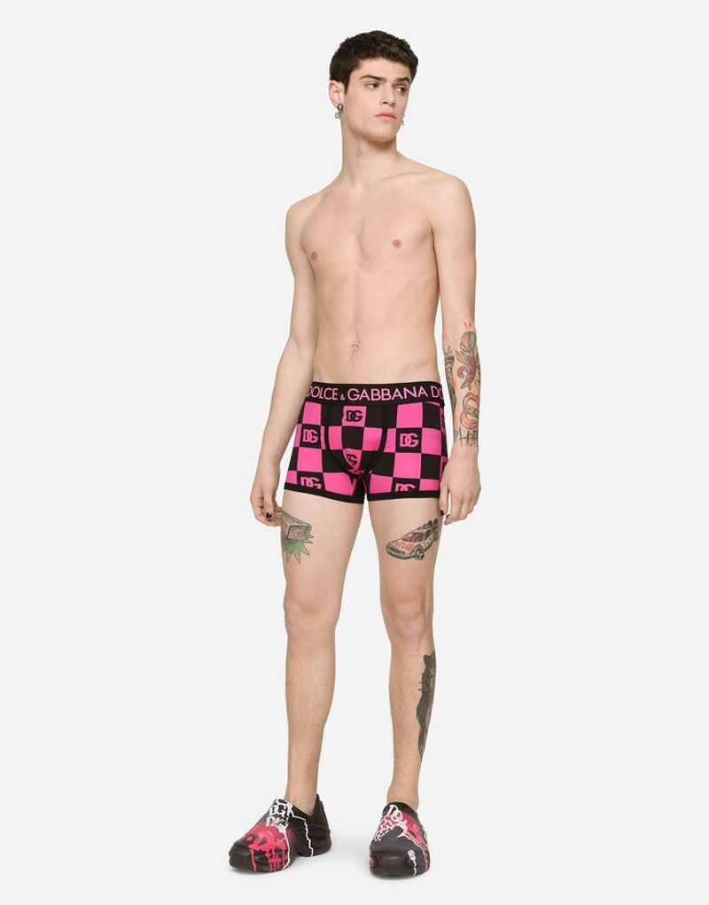 Dolce & Gabbana Damier-print jersey boxers with DG logo outlook