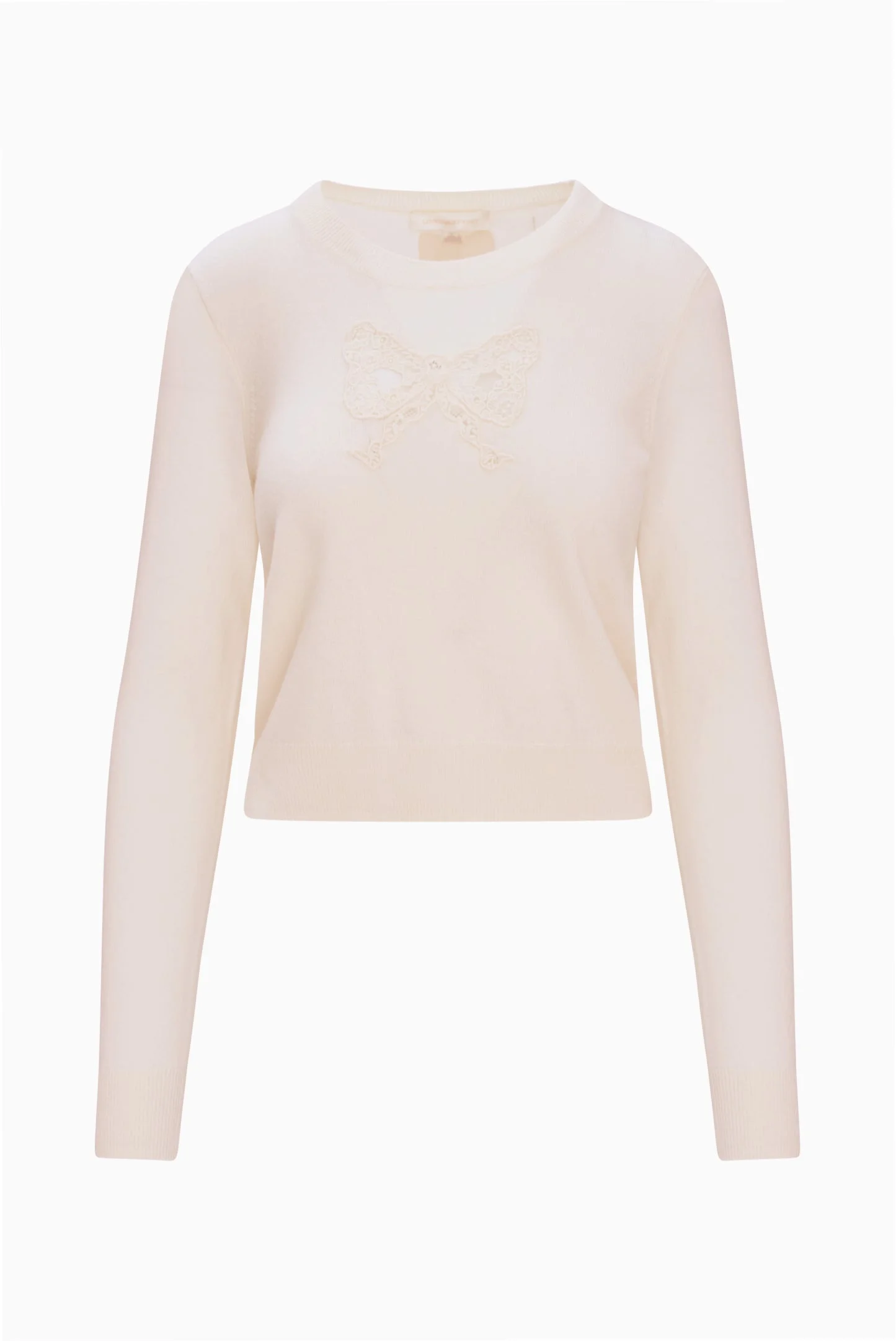 Mingley Lace Bow Wool Sweater - 1