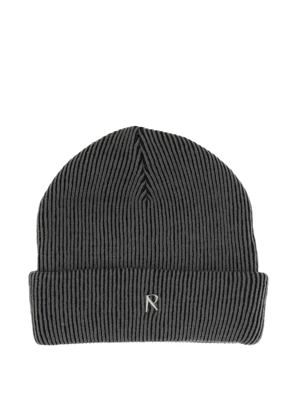 ribbed logo-plaque beanie hat - 1