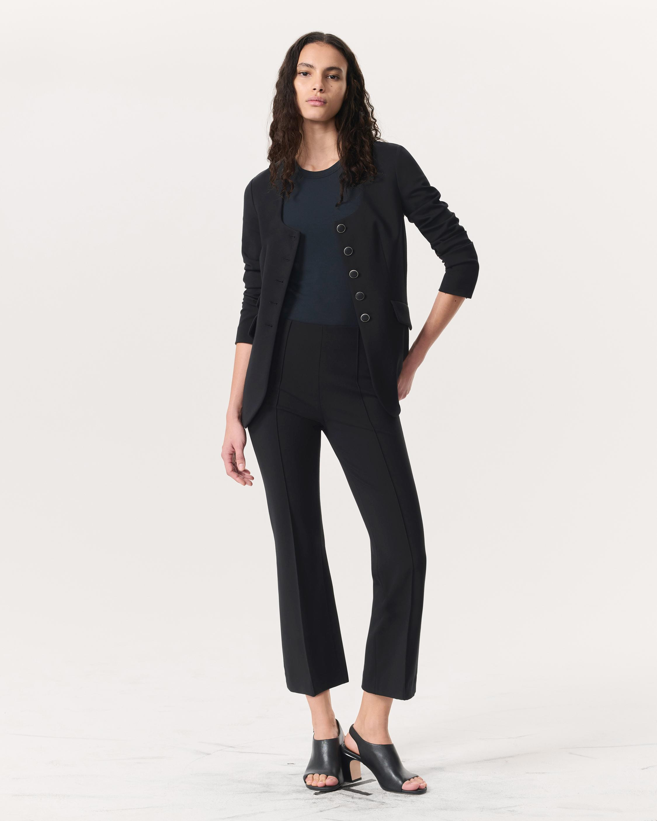 Roslyn Ponte Scoop-Neck Blazer - 4