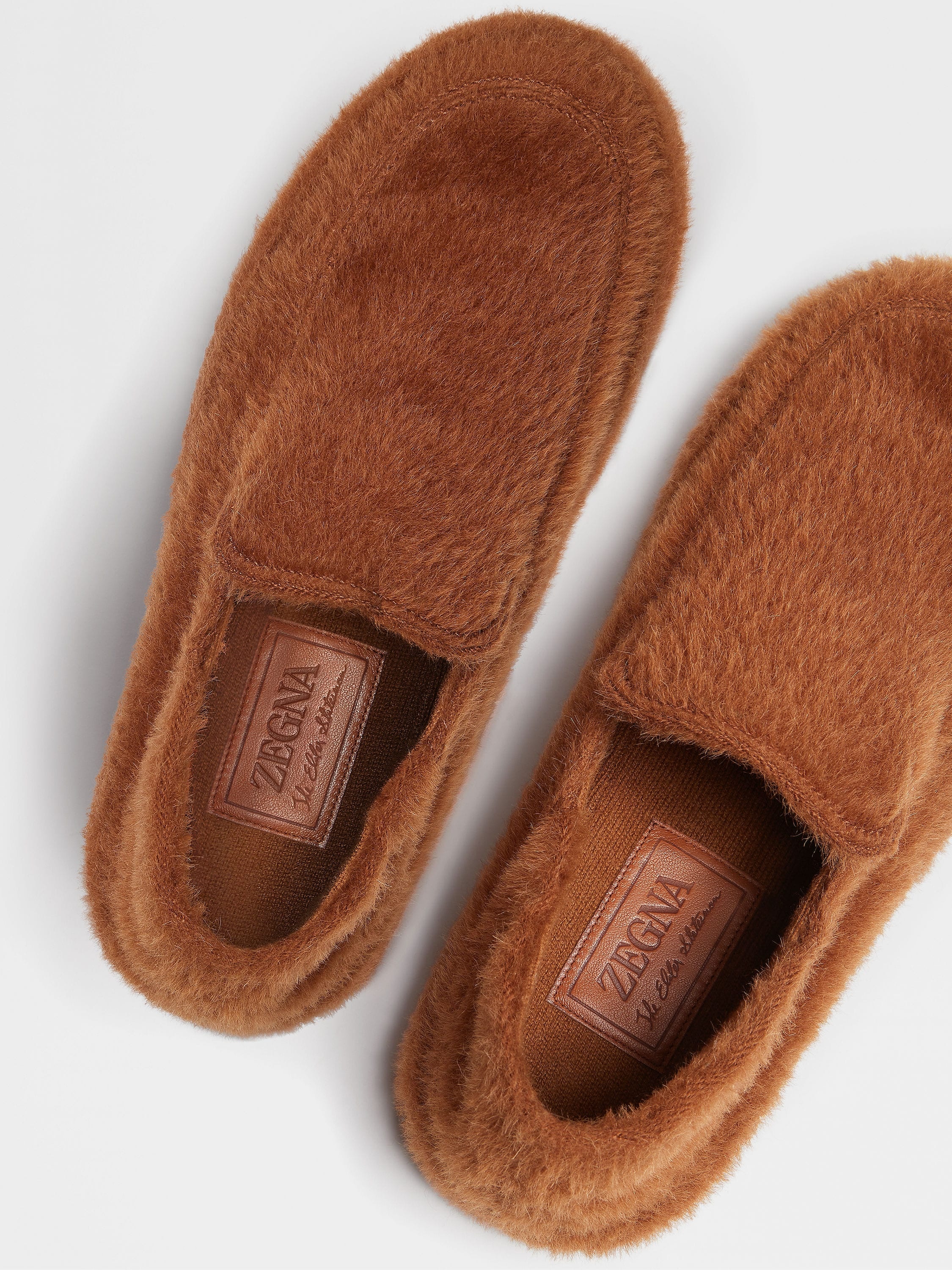 ZEGNA X THE ELDER STATESMAN ALPACA AND WOOL SLIPPERS - 4
