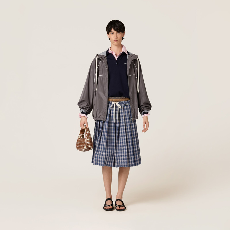 Miu Miu Technical silk zipper blouson jacket outlook