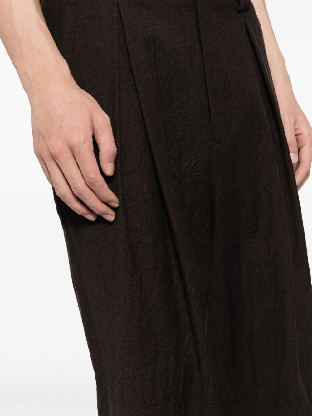 SINGLE-PLEAT FLANNEL TROUSERS - 5