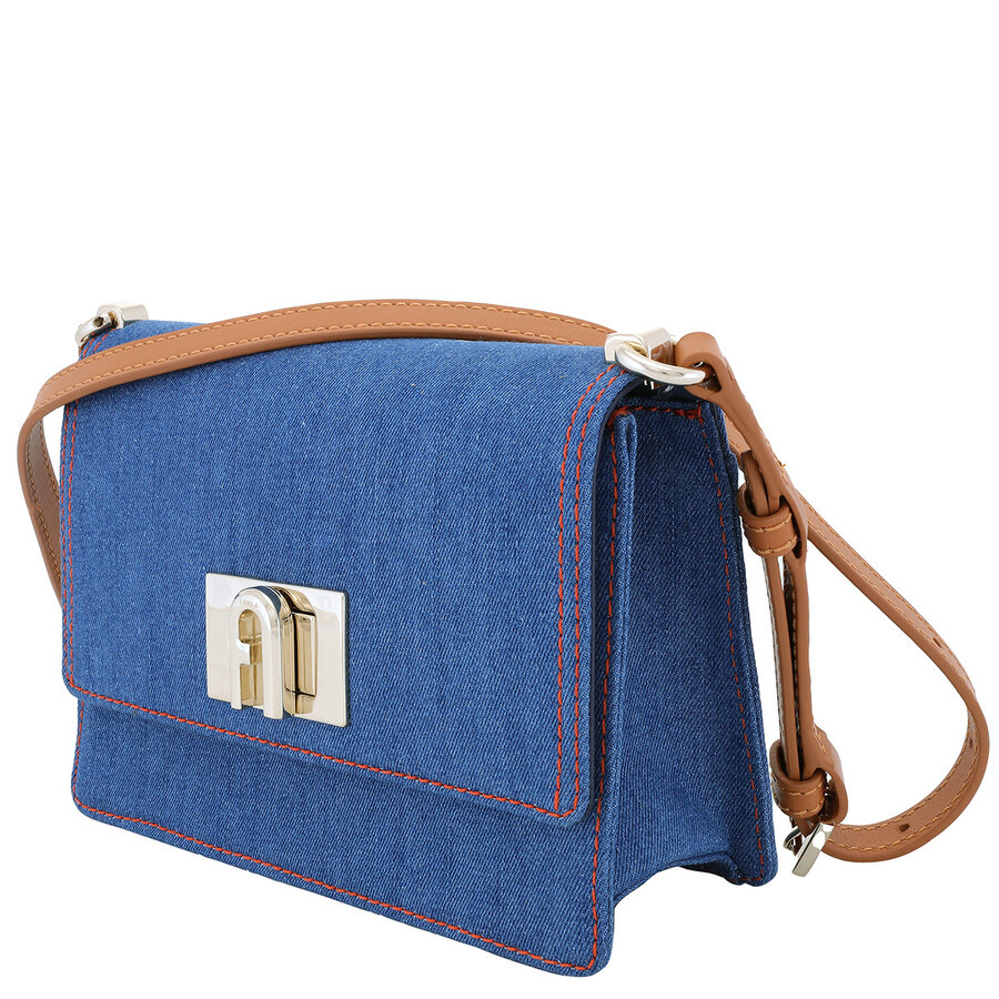 Furla Mini Denim Logo Clasp Shoulder Bag - 3