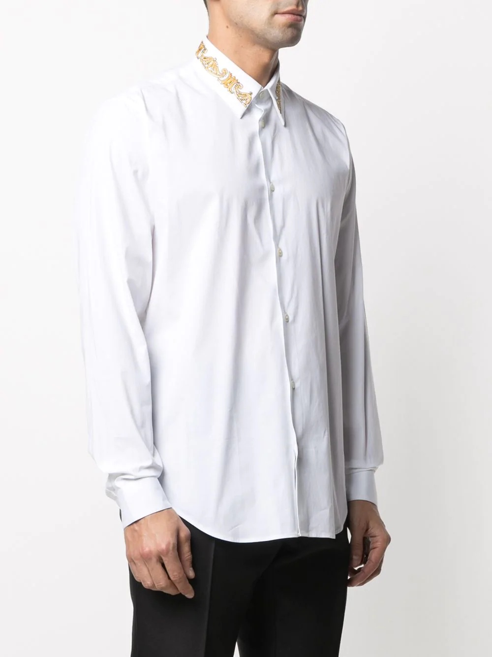 baroque embroidered-collar shirt - 3