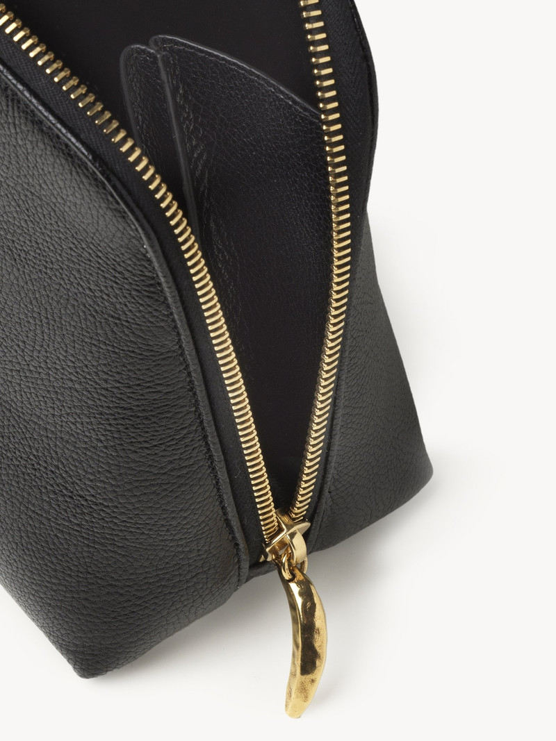 LARGE BANANA COSMETIC POUCH IN GRAINED LEATHER 3