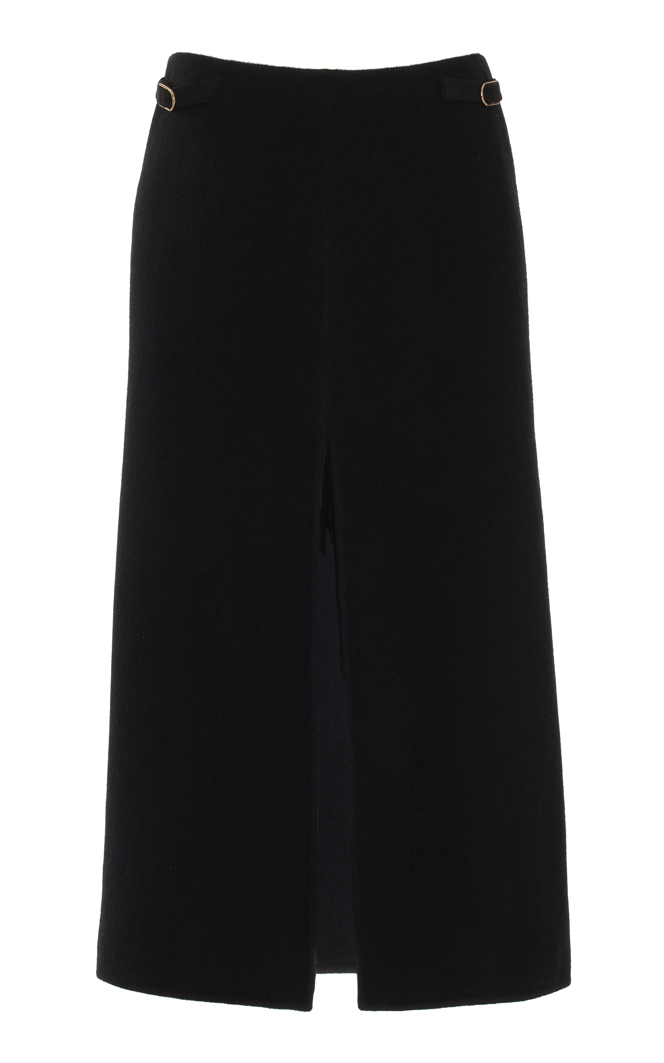 Morelos Skirt in Black Double-Face Recycled Cashmere - 1
