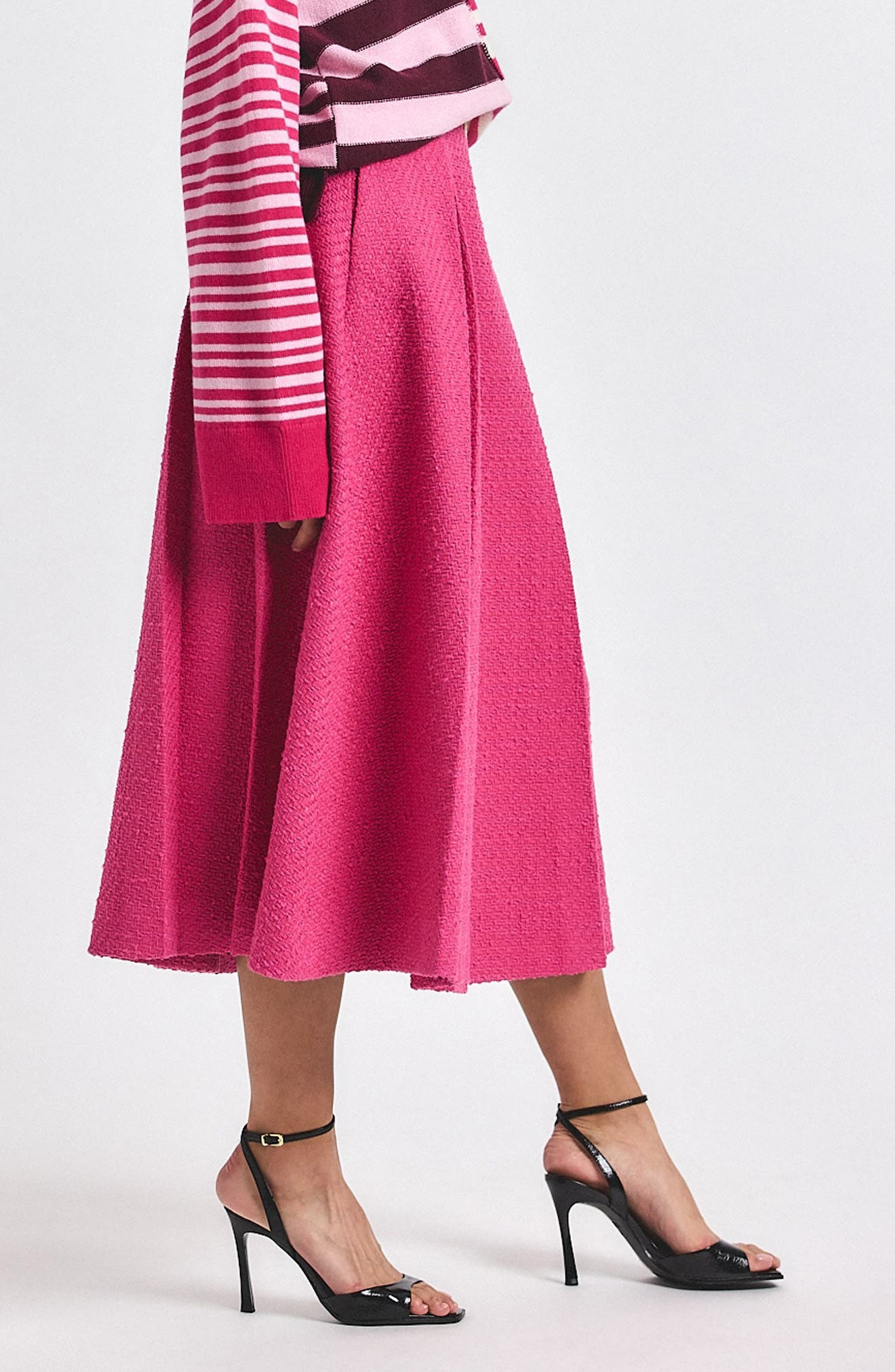 Derek Lam 10 Crosby Fenella Tweed Midi Skirt in French Rose at Nordstrom - 3