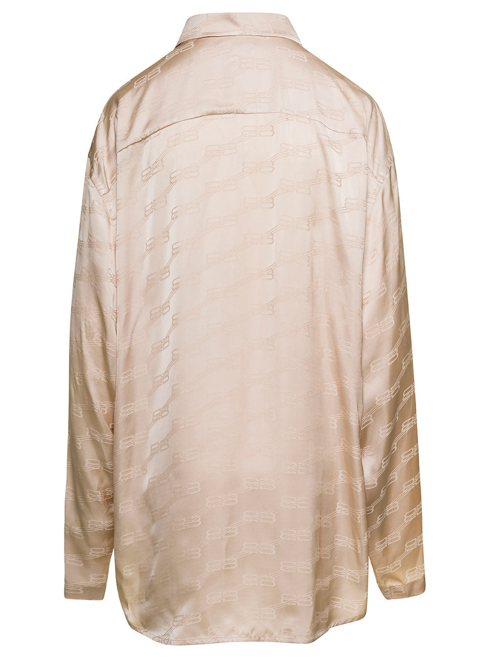 Balenciaga Women Beige Shirt With Logo Pattern In Viscose Woman - 2
