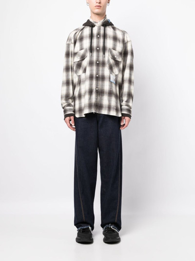 Maison MIHARAYASUHIRO plaid-check cotton hooded shirt outlook
