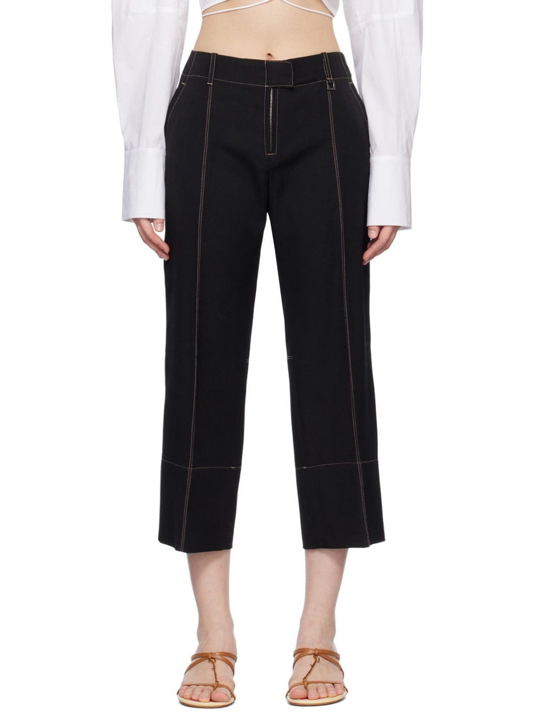 Black Le Raphia 'Le Pantalon Areia' Trousers - 1
