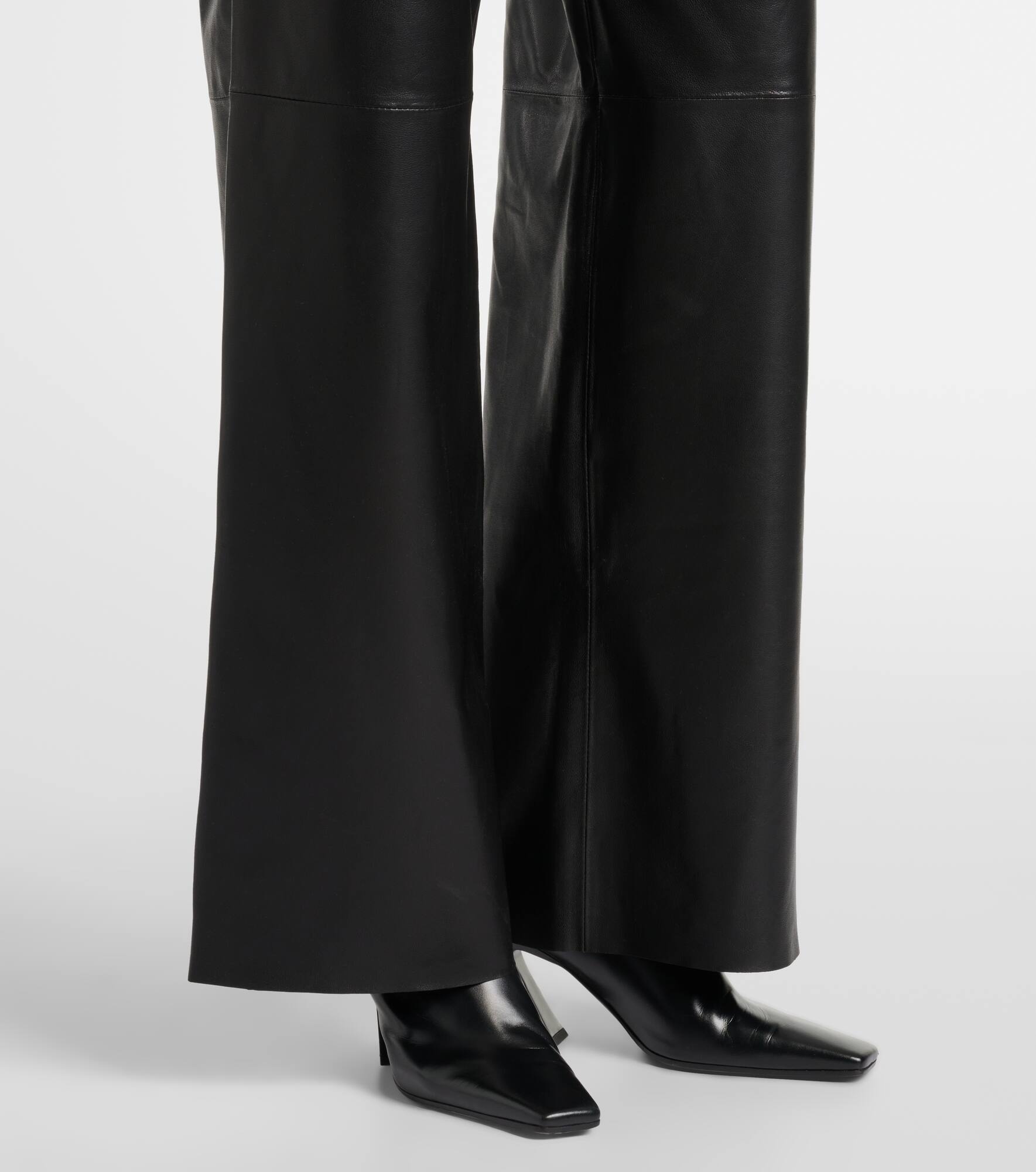 Olan leather wide-leg pants - 5