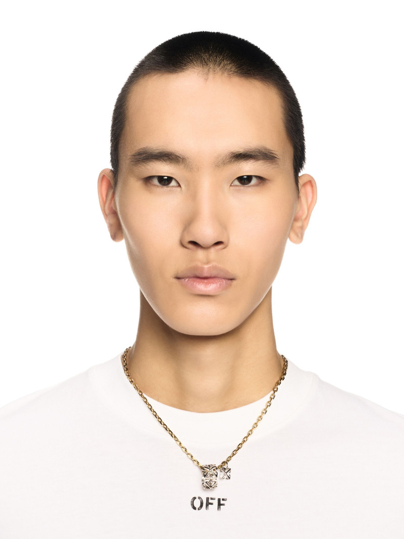 Off-White Bicolor Arrow + Ring Necklace outlook