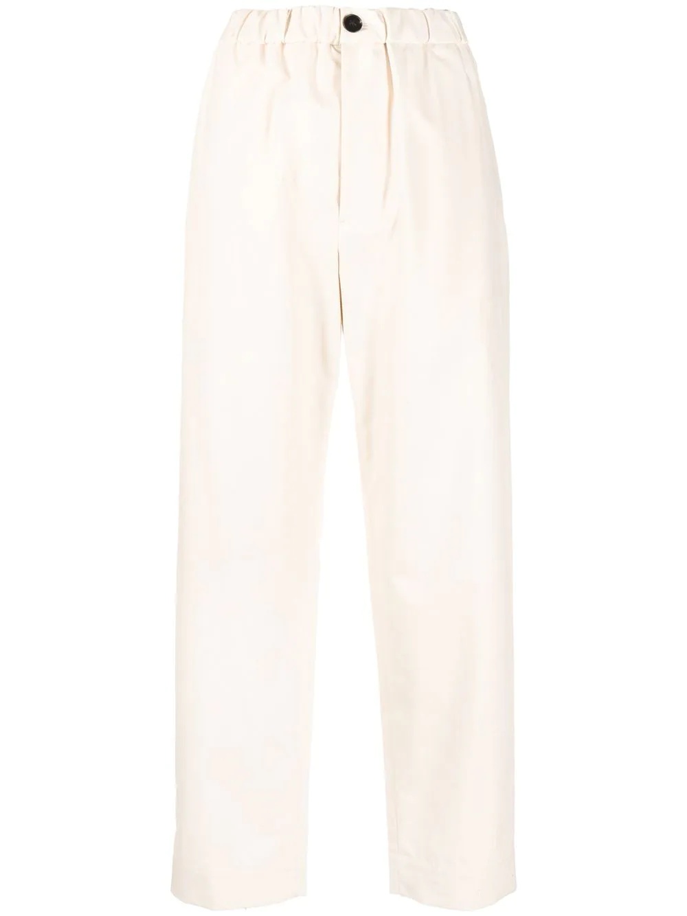 cropped straight-leg trousers - 1