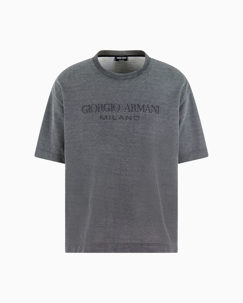 DENIM COLLECTION COTTON T-SHIRT WITH EMBROIDERED LOGO - 1