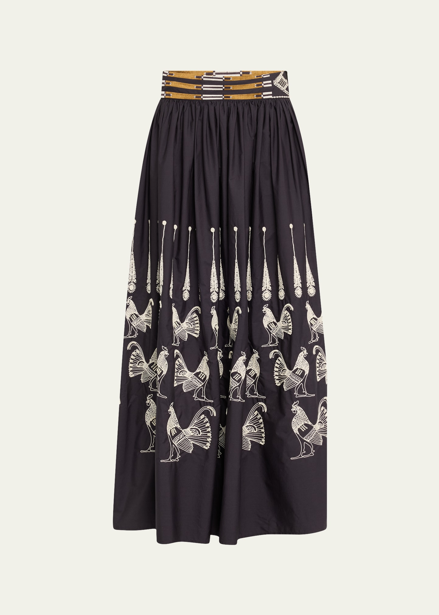 Ombretta Embroidered A-Line Maxi Skirt - 1
