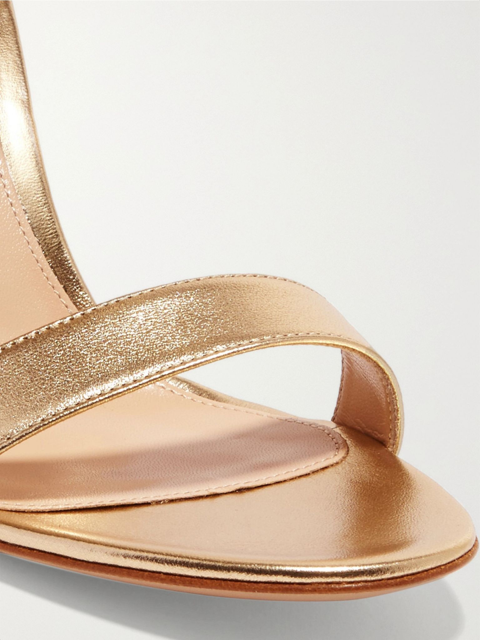 Portofino 85 metallic leather sandals Gold - 4