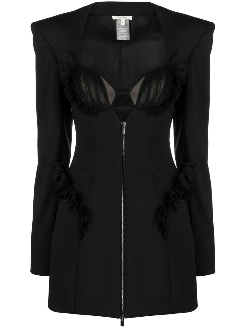 ruffle-detail blazer 미니 드레스 - 1