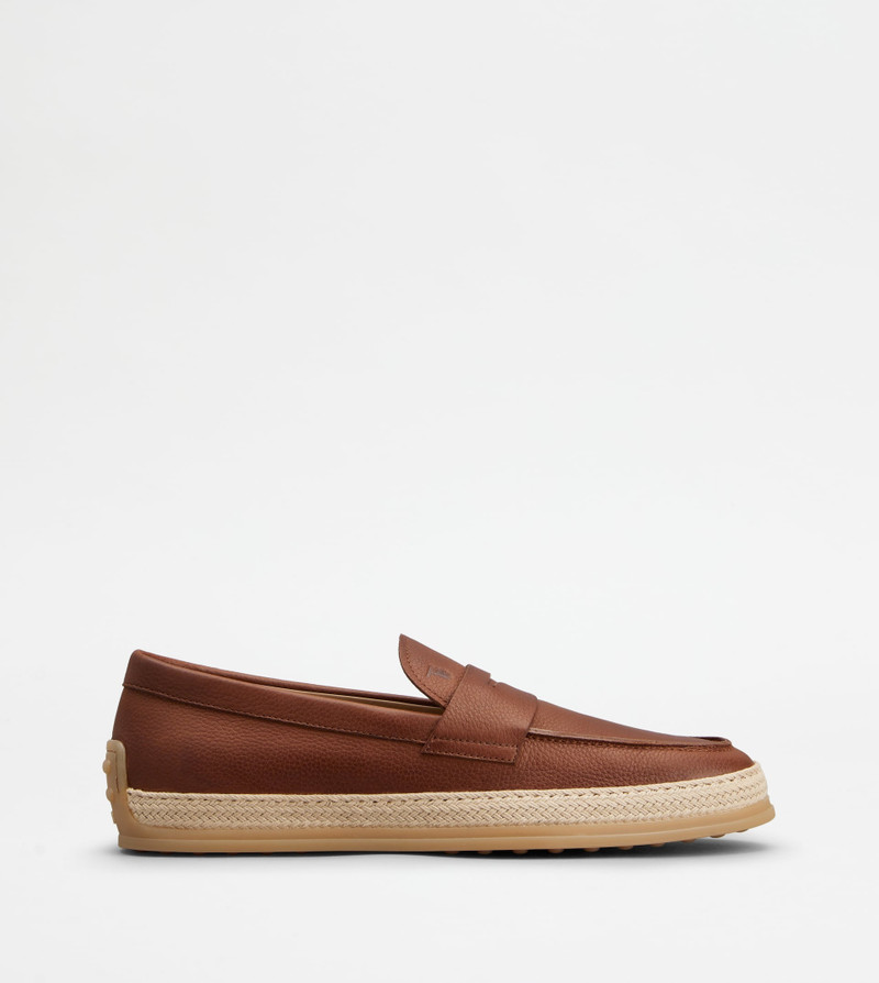 LOAFERS IN LEATHER - BROWN 1