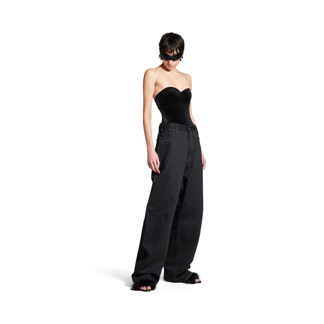 Women's Sweetheart Neck Swimsuit in Black - 2