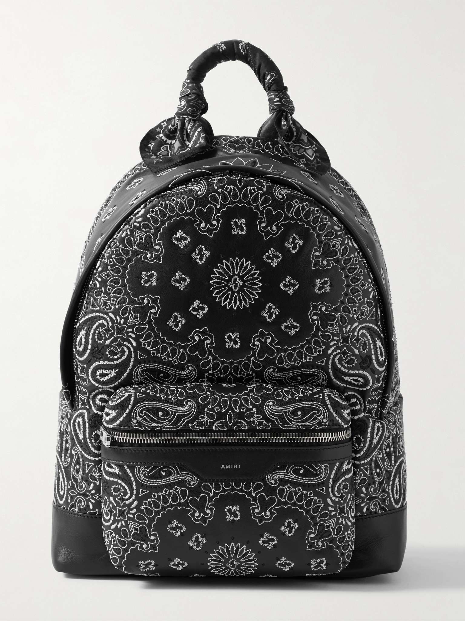 Embroidered Leather Backpack - 1