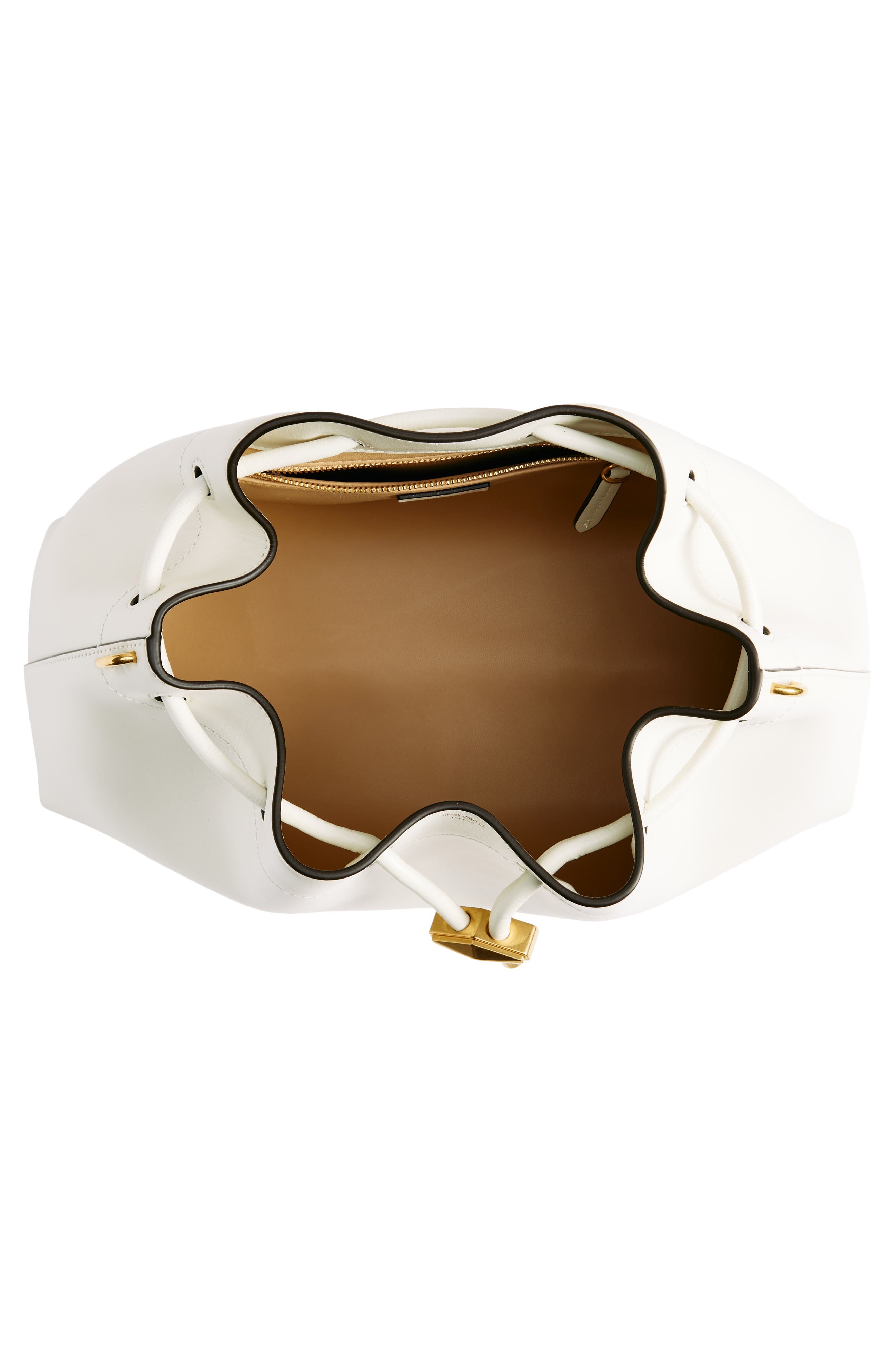 Jimmy Choo Cinch M Leather Bucket Bag in Latte/Gold at Nordstrom - 6