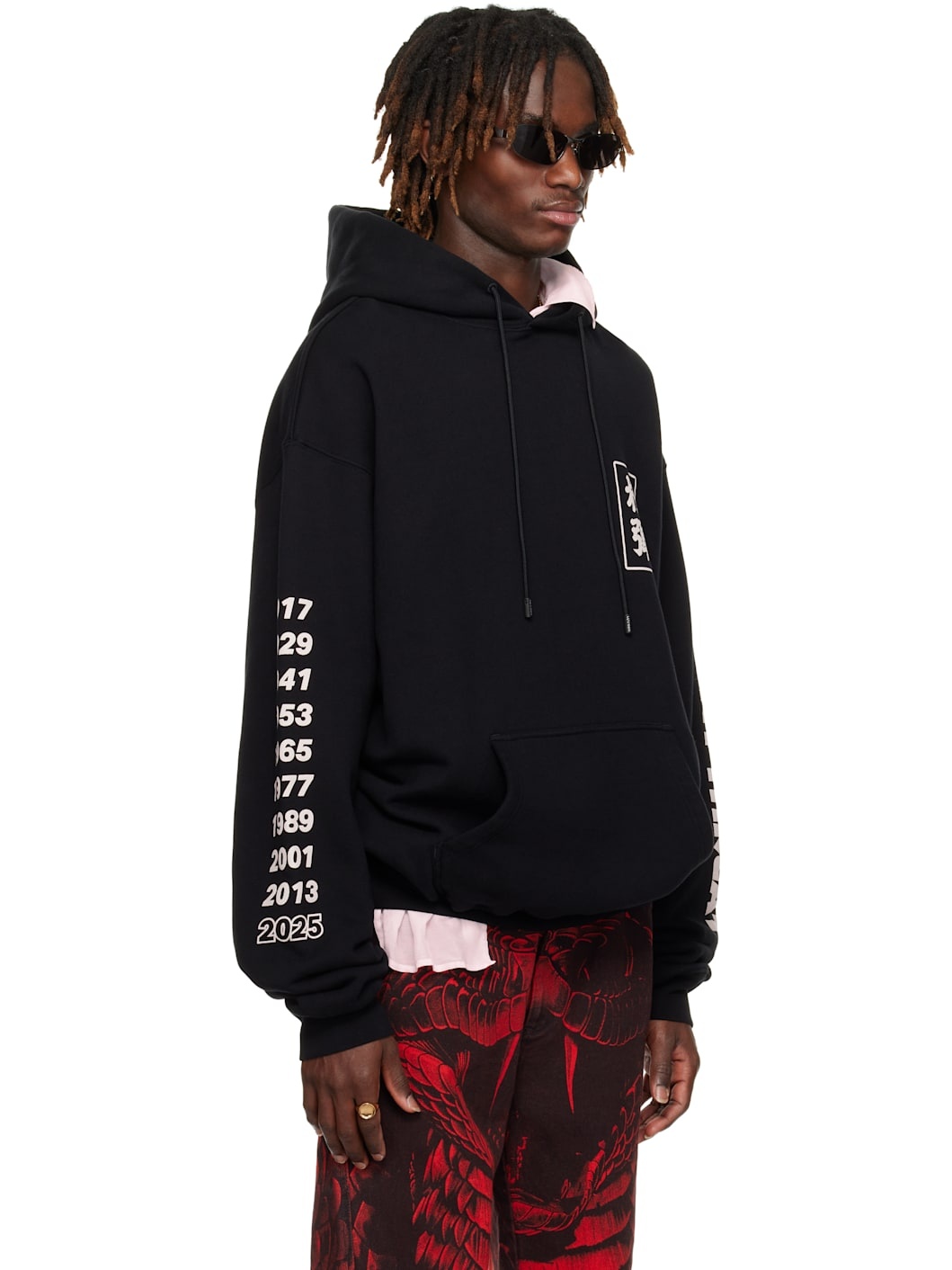 Black 'Year of the Snake' Oversized Hoodie - 2