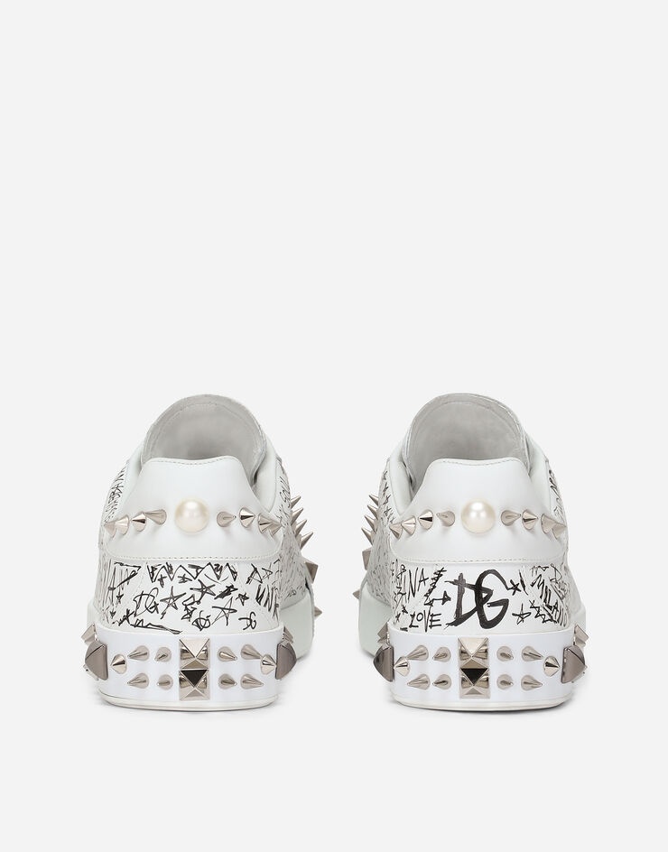Calfskin nappa Portofino sneakers with studs - 3
