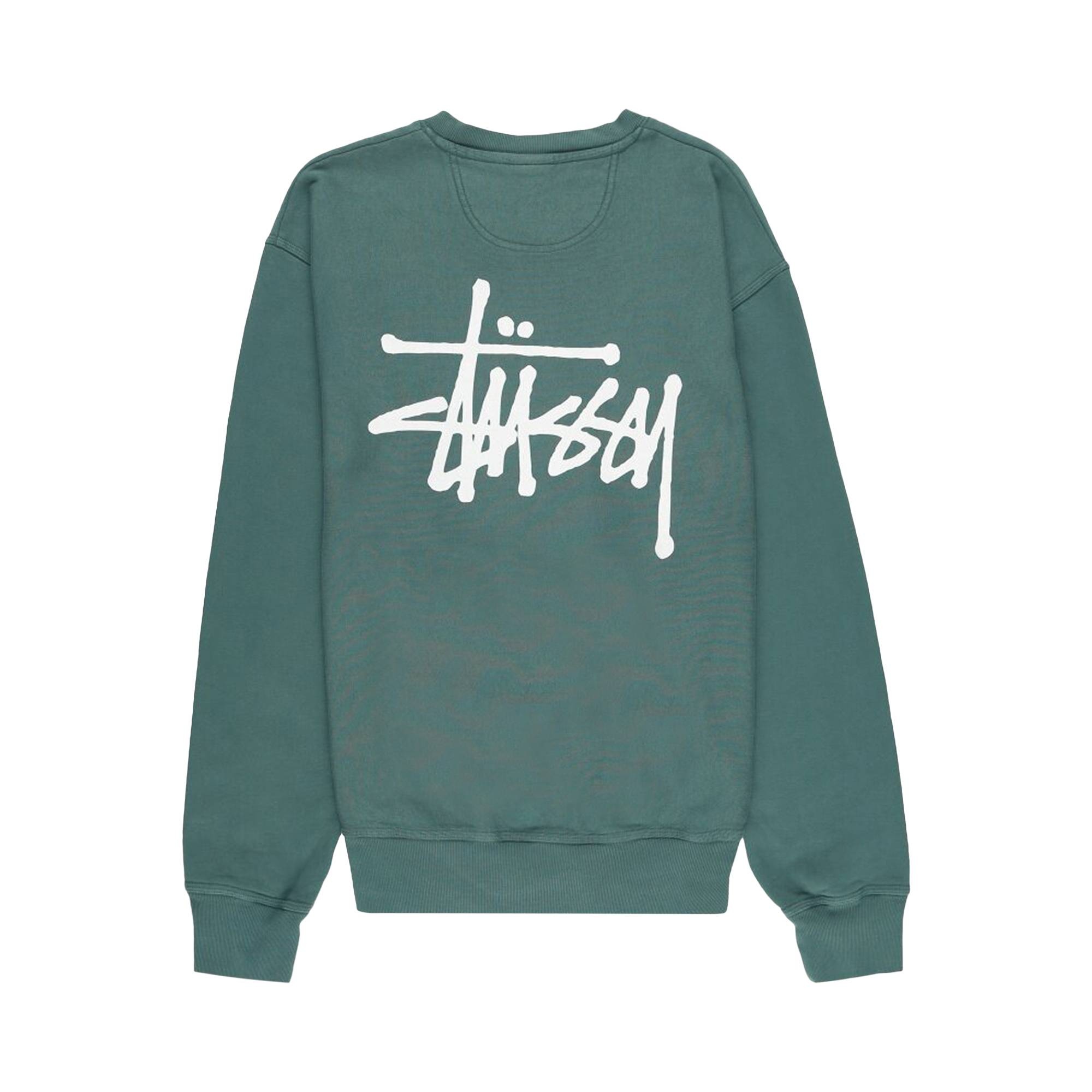 Stussy Basic Pigment Dyed Crewneck T-Shirt 'Forest' - 2