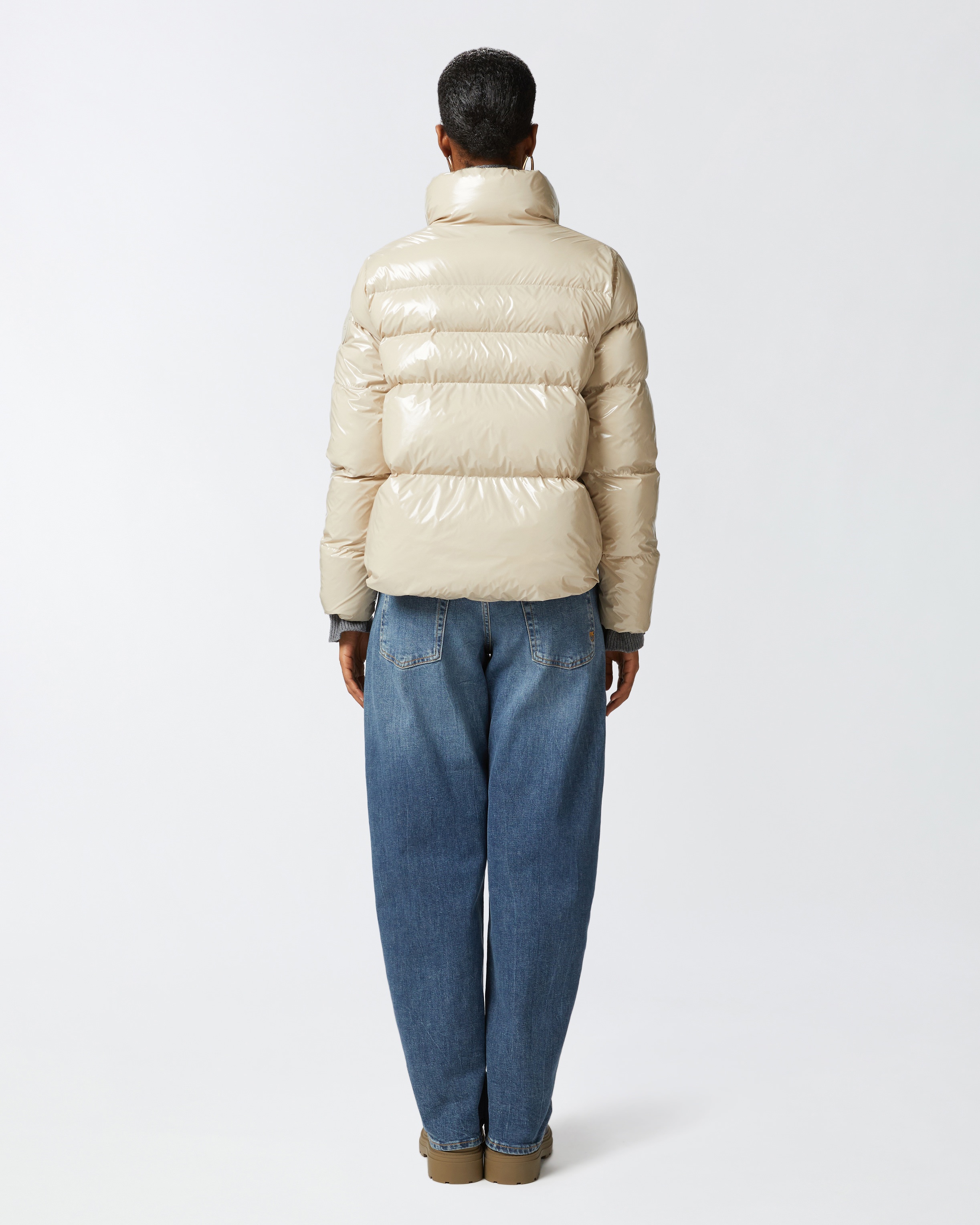PADDED CRYSTAL NYLON PEA JACKET - 4