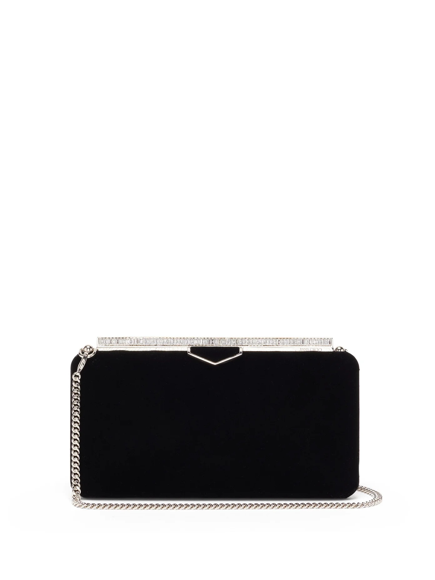 Ellipse crystal-embellished velvet shoulder bag - 1