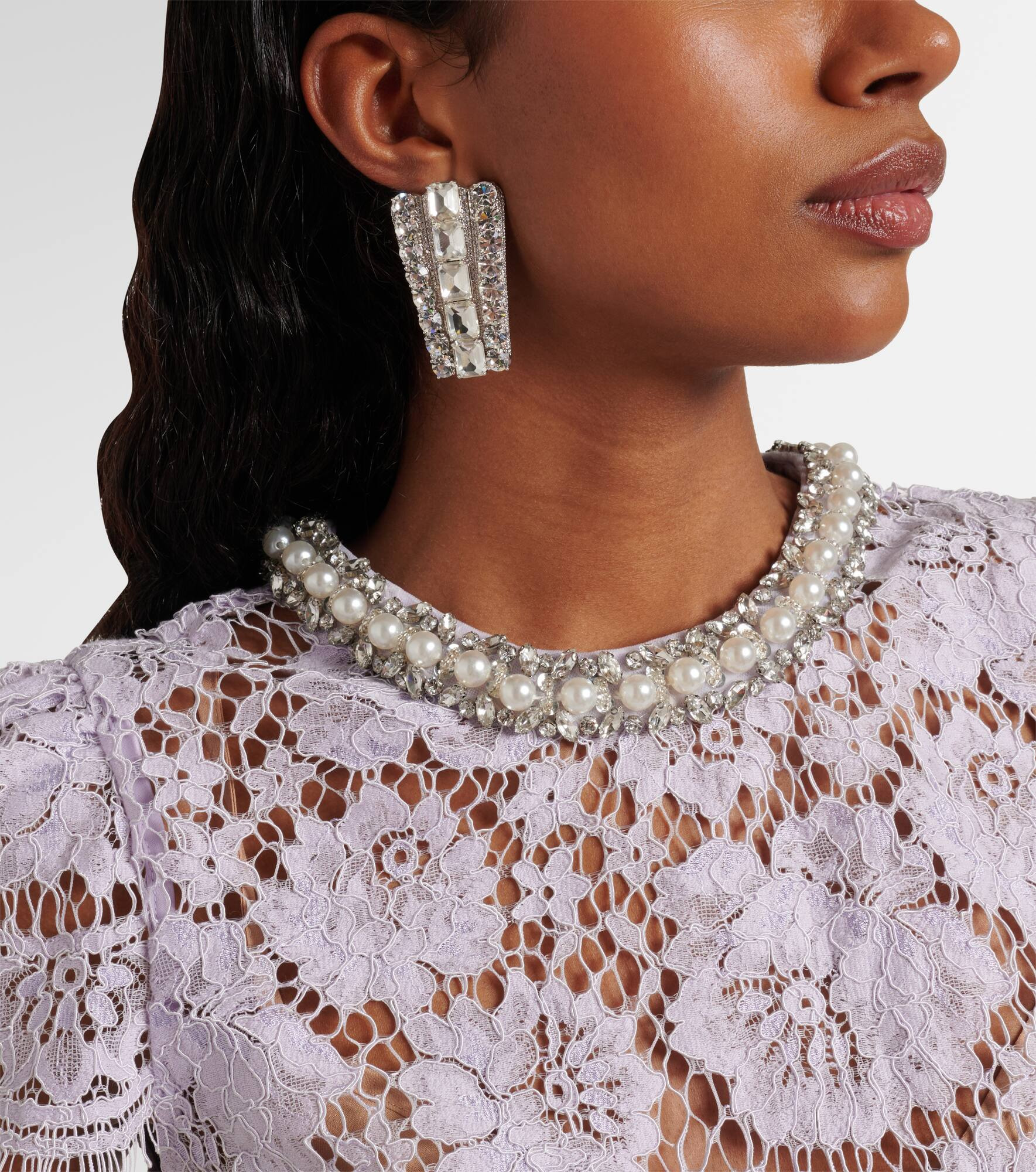 Crystal-embellished drop earrings - 3