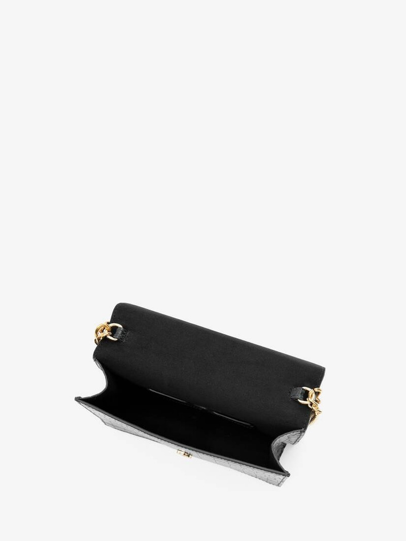 Women's Small Skull Bag With Chain in Black 4