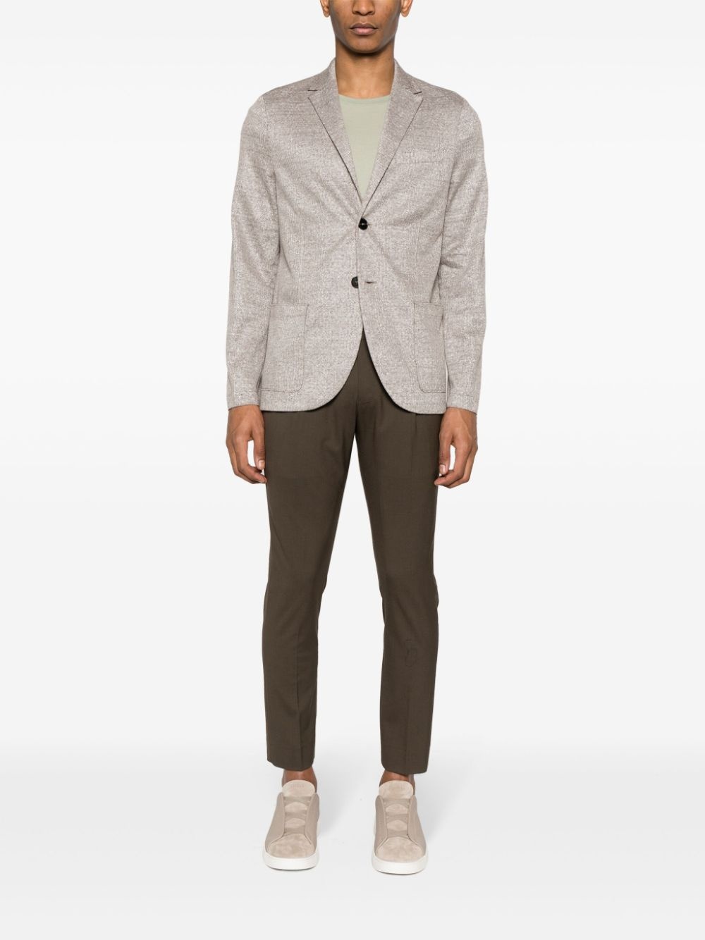 single-breasted knitted blazer - 2