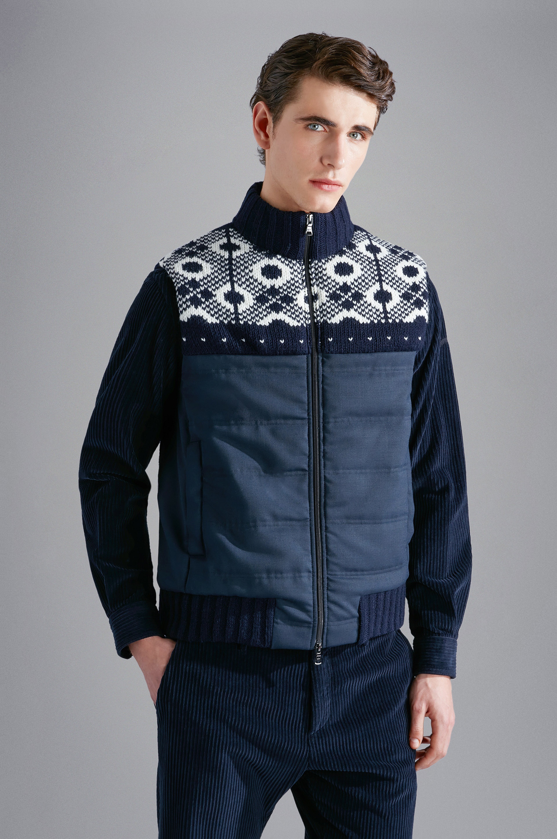 WOOL JACQUARD AND TYPHOON® HYBRID VEST - 8