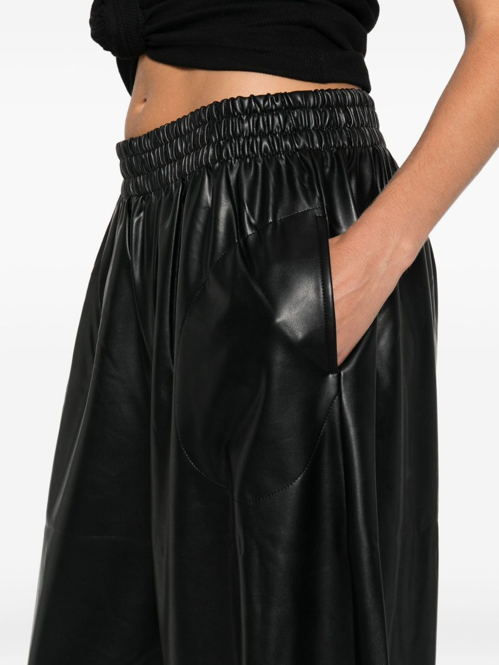 elastic-waist wide-leg trousers - 5