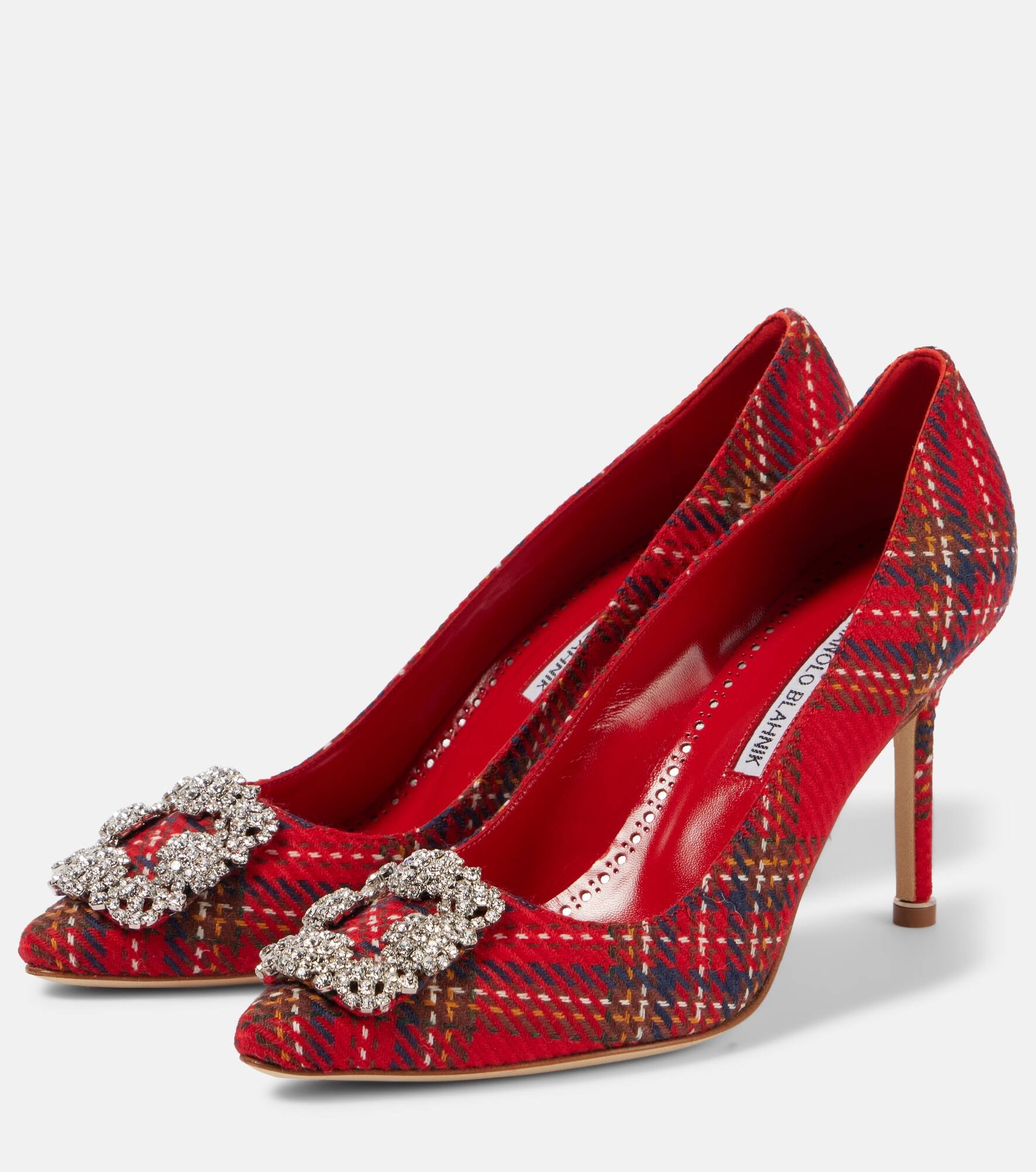 Hangisi embellished tartan pumps - 3