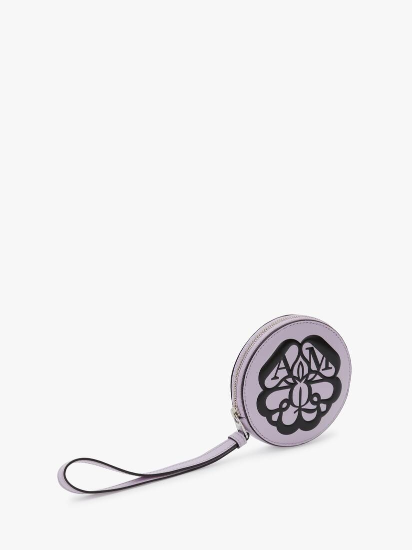 Curve Zip Coin Purse in Lilac/black - 2