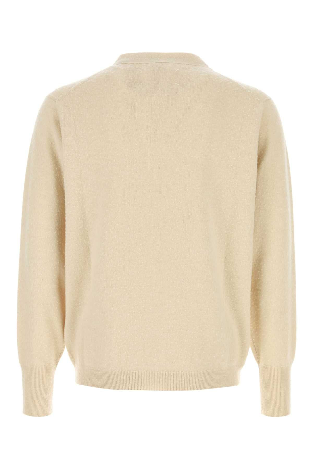 Maison Margiela Men Sand Cashmere Blend Cardigan - 2
