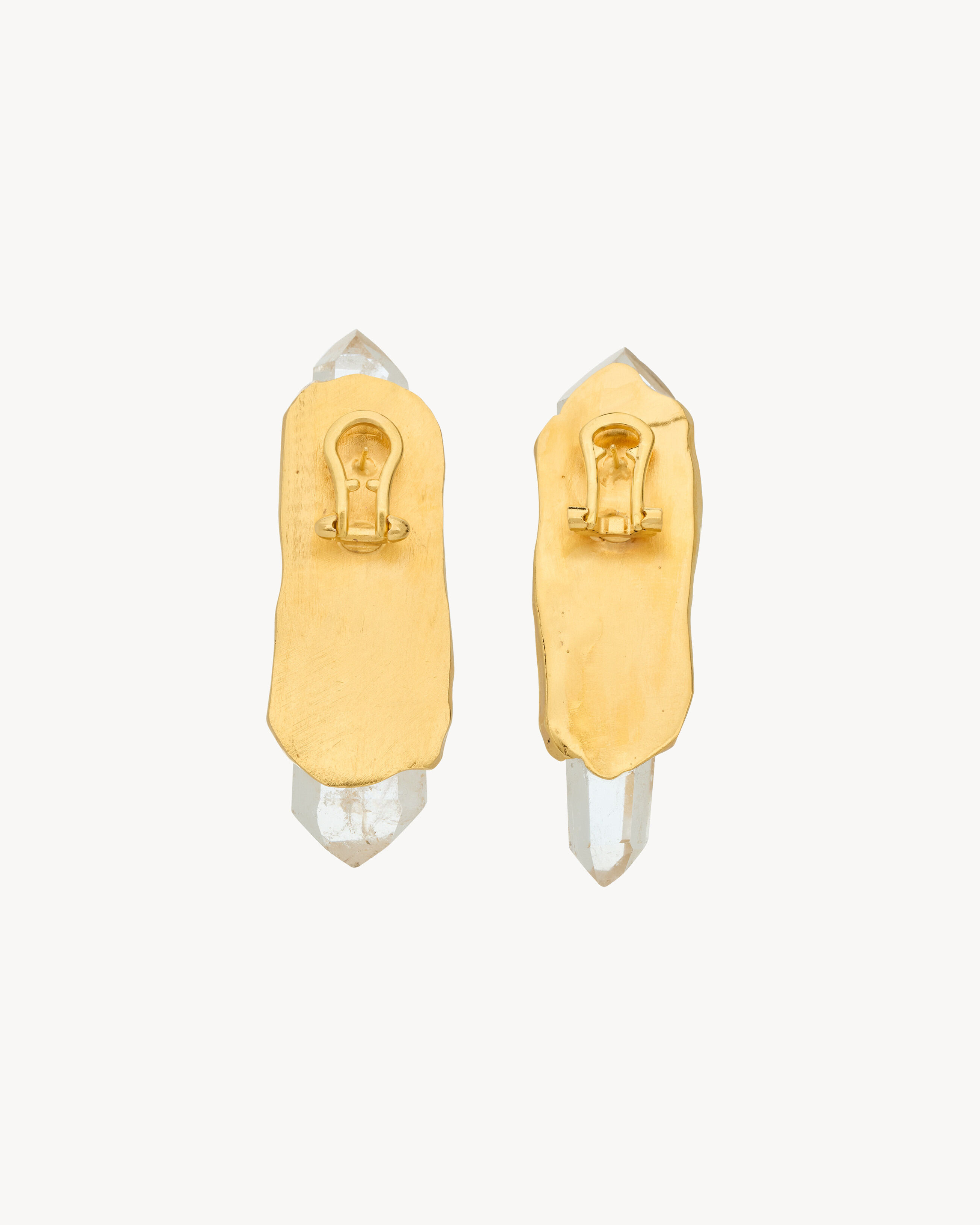OBELISK EARRINGS IN CRYSTAL ROCK AND METAL - 2